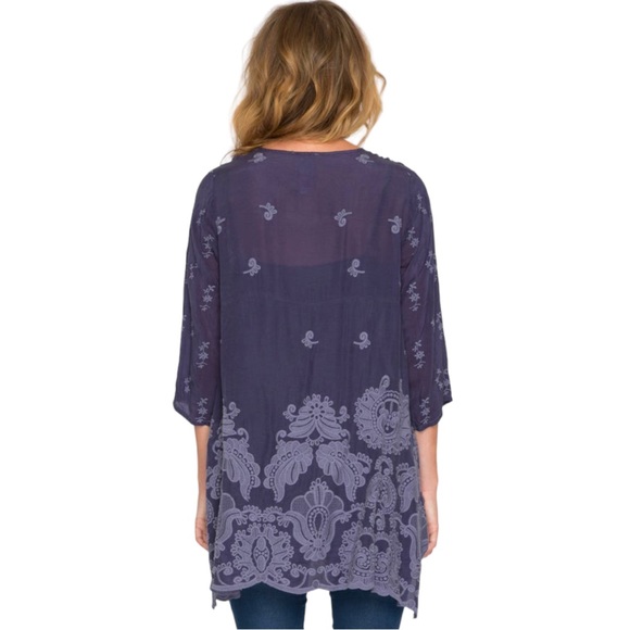 NWT Johnny Was Paisley Faire Blouse in Navy - Picture 6 of 6